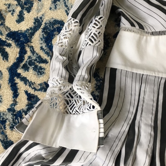 Zac Posen Organdy Stripe Black White Dress $1290! - Picture 13 of 14